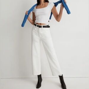 The Perfect Vintage Wide-Leg Crop Jean in Tile White
